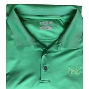 Under Armour Polo Mens 3XL Green HeatGear Loose Fit Short Sleeve Golf Shirt